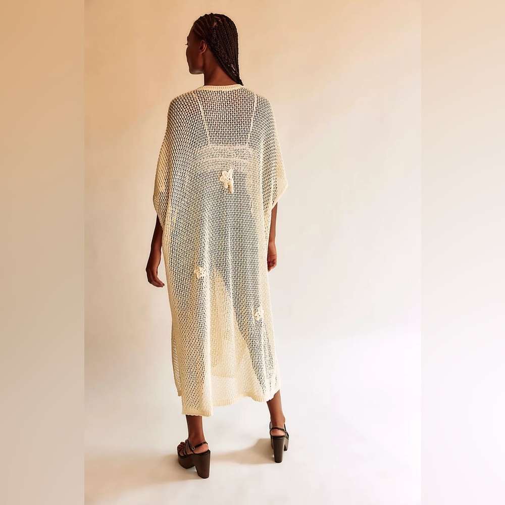 NWOT Free People Traveling Easy Kaftan in Ivory $128MSRP - Picture 3 of 12